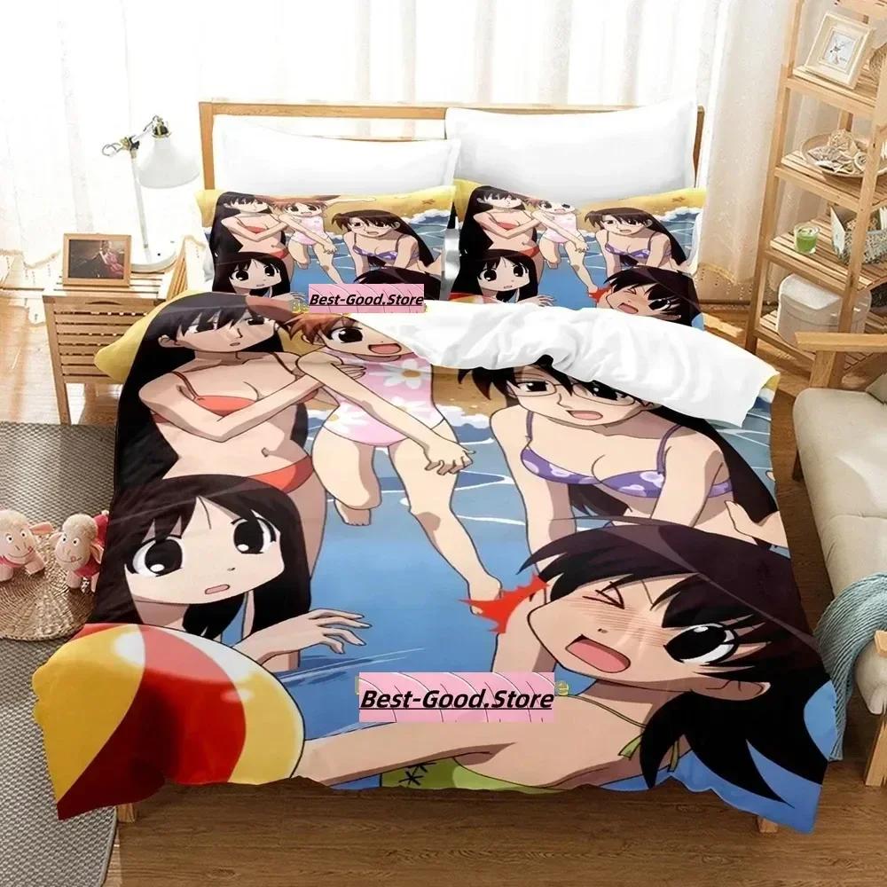 Постельное белье Azumanga Daioh Односпальное Twin С принтом Комплект постельного белья с наволочкой Пододеяльник Мягкий Односпальный Двуспальный Queen Super King