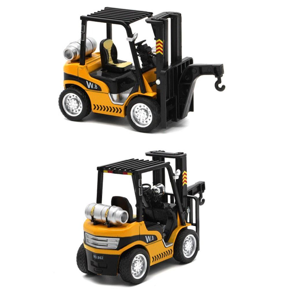 Diecast Metal Simulation Crane Toy Warehouse Lift Truck Engineering Vehicle Models Birthday Gift