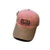 New contrasting color letter embroidery versatile Korean baseball cap children soft top couple curved brim cap men's tide summer