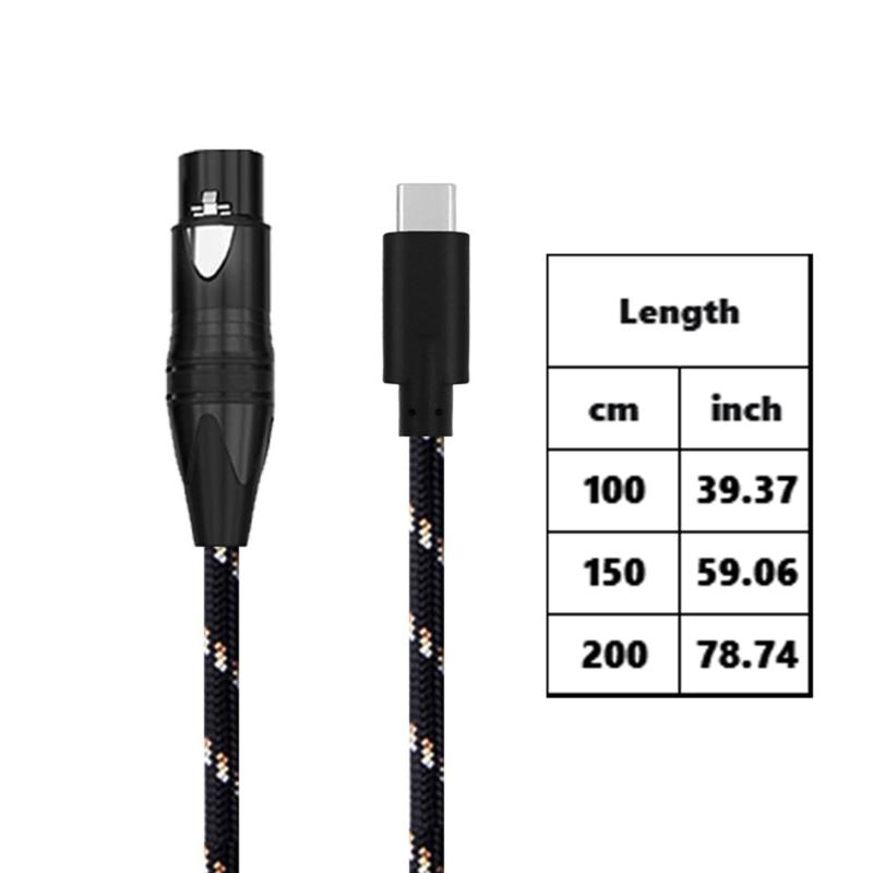 Кабель 1/1,5/2 м, 3-контактный female на USB C, USB C на 3-контактный female Aux для подключения микрофонов к смартфонам, планшетам