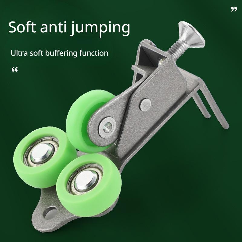 2pcs Anti Jump Wheel Sliding Door Pulley with Damper Buffer Light Sliding Door Anti Jump Wheel Positioning Accessory Nylon Wheel