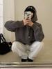 Korean Color Block Stripe Hooded Cardigan for Women - Autumn/Winter Fashion