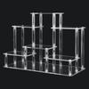 Transparent Display Stand Rectangular Tabletop Acrylic Riser Display Organizer Shelf Collectibles