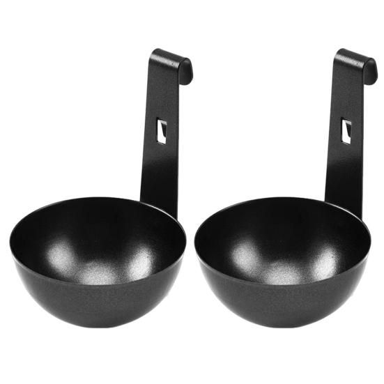2Pcs Stainless Steel Egg Poacher Non-Stick Hanging Ears Egg Molds for Soft Hard Boiled Eggs Quick Meal Prep Tools