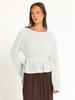 2026 Autumn/Winter Women's Knit Boat Neck Sweater with Waist-Cinching and Hollow Design
