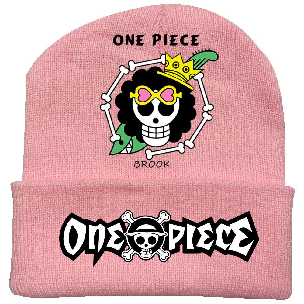 Вязаная шапка из аниме One Piece: Теплая, с бархатной подкладкой, с отворотом, взрослая уличная шапка-бини