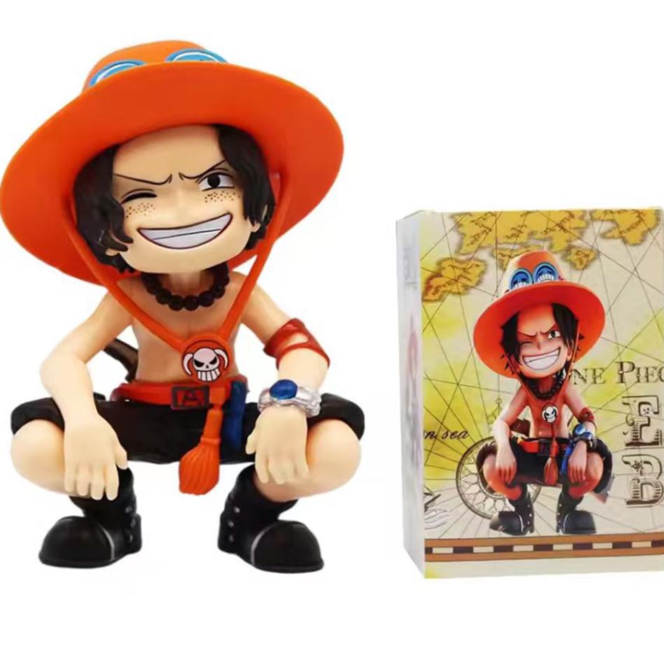 ONE PIECE  Набор из 6 шт. Аниме 12-15 см Монки Д. Луффи Q-Версия ПВХ Модель Настольное Украшение для Автомобиля Подарок на День Рождения Рождество для Детей Игрушки