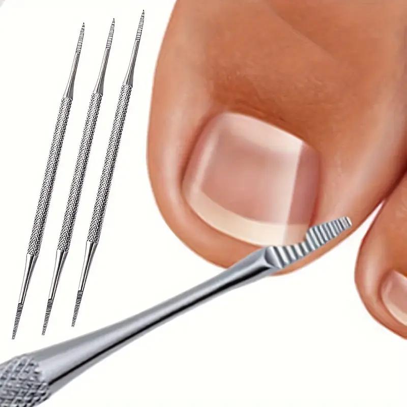 1 шт. Изогнутая прямая двусторонняя пилка из нержавеющей стали Инструмент для красоты Пилка для ногтевой бороздки Пилка для ногтевой бороздки Боль Вросший ноготь Инструмент для педикюра