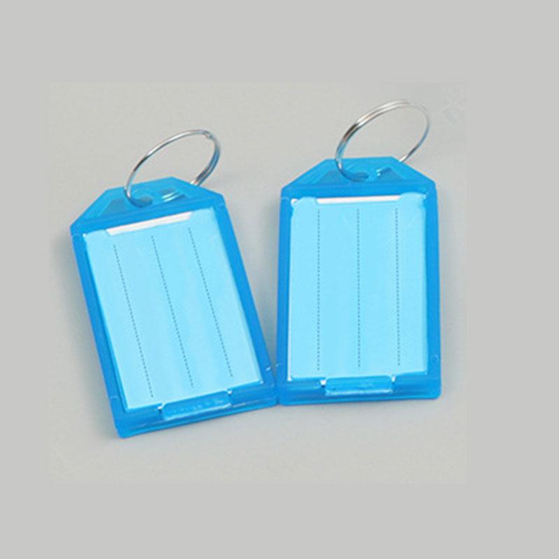 10pcs Plastic Key Tags With Flap Label Window Strong Split Ring For Diy Id Keychain Luggage Backpack Car Keys Identification Tag