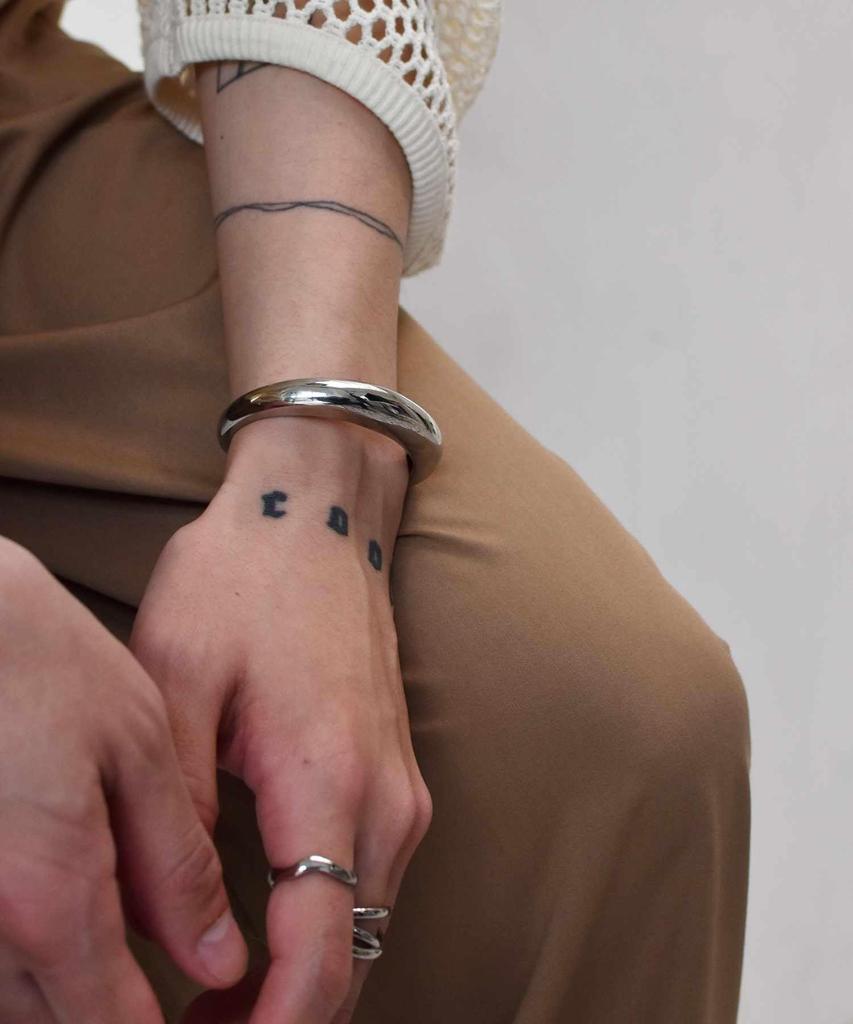 Узкий браслет из нержавеющей стали 316L серебристый M [LHME] Браслет/Хирургический (Гипераллергический)