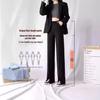 2024 Autumn Women's High-Waist Micro Flare Wide-Leg Slit Suit Pants - Versatile, Slimming, Casual Trousers