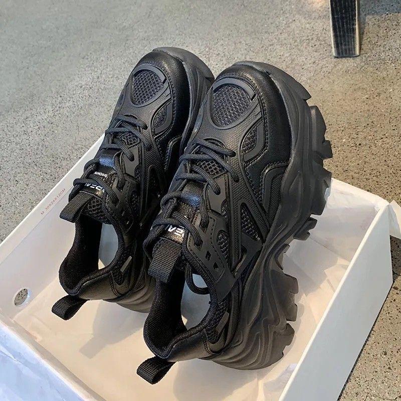 Дышащие туфли Daddy для женщин Instagram Fashion Удобная повседневная платформа Сетевая красная спортивная обувь для увеличения кроссовок