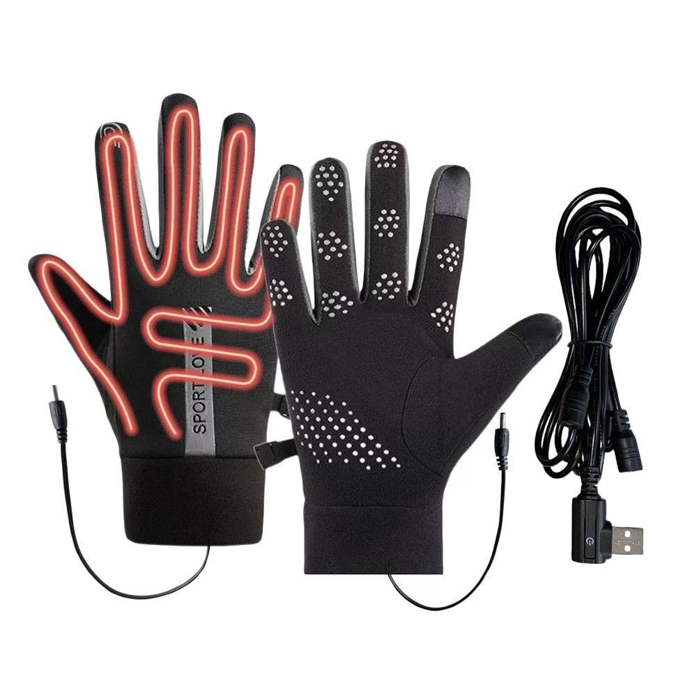 Winter USB Heated Gloves Adjustable Hand Warming Gloves Creative Touchscreen Gloves