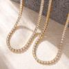 Light Luxury Niche Full Diamond Zircon Necklace Neck Chain Titanium Steel Chain Plated With 18K Real Gold Non-Fading Jewelry