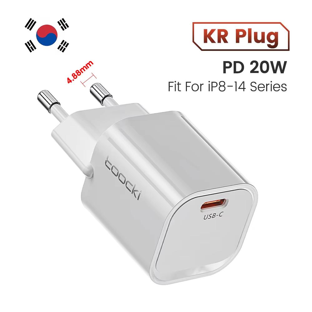 Toocki 20 Вт USB-зарядное устройство PD Быстрое Type-C GaN-зарядное устройство для iPhone 16 15 14 13 12 Pro Max Xiaomi 15 12 Samsung S23 Mini Зарядное устройство для телефона