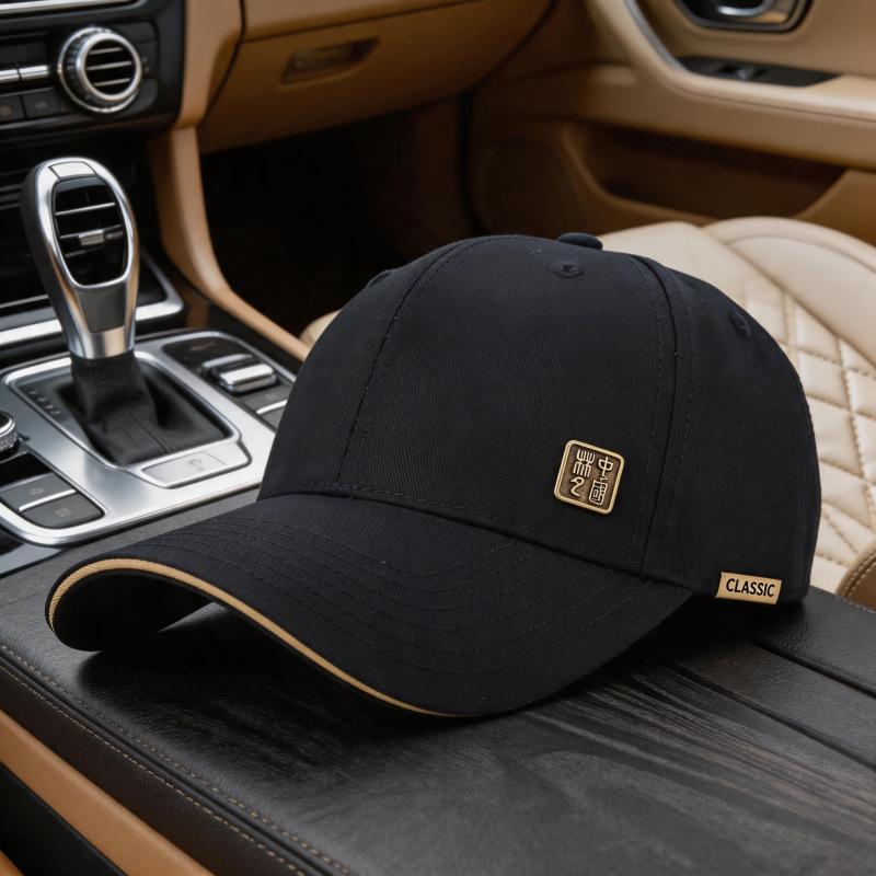 Baseball hat men's and women's four seasons new hard top modified face baseball cap versatile curved brim sun protection cap