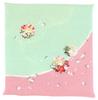 Musumi Furoshiki Approximately Pure Two 7 Rabbit In a Flower Made In Japan Furoshiki, 68cm, Silk, Crepe, Yuzen, Widths, No. (Boxed), Circle, Pink,