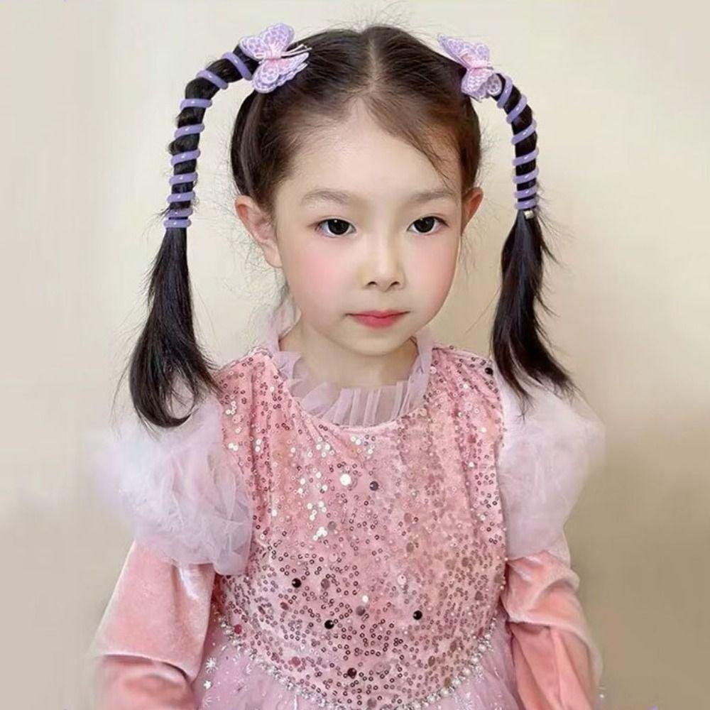 Вышитая телефонная линия, веревка для волос, прямая бабочка, держатель для хвоста, кольцо для волос в форме бабочки, вечерние