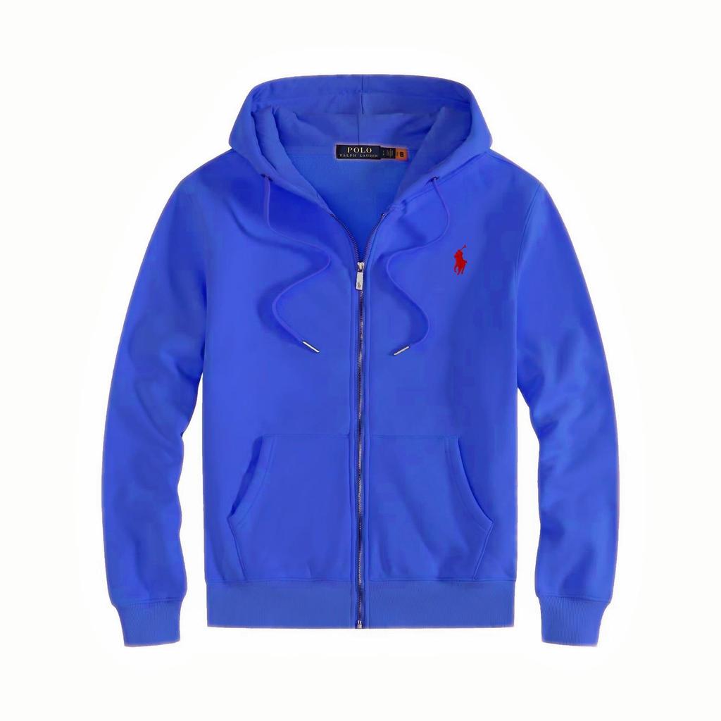 Men's Fleece-Lined Hooded Jacket with Zipper and Embroidery - Fashionable Autumn/Winter Casual Sweatshirt