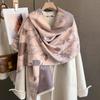 Winter Thickened Warm Scarf Floral Tassel Pashmina Shawl For Women Imitation Cashmere Warps Autumn Coldproof Windproof Blanket