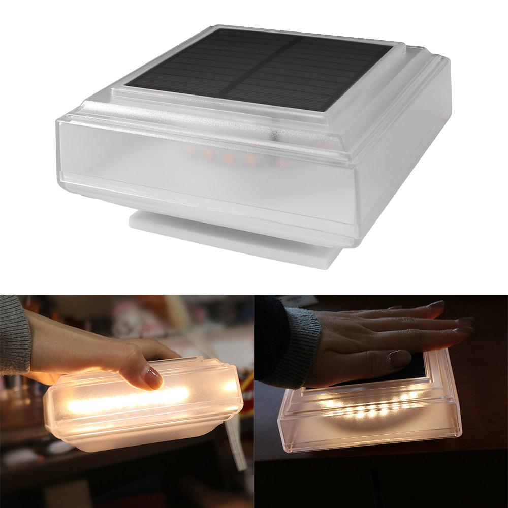 Solar Powered Solar Post Light Waterproof Fence Deck Column Lamp LED Pillar Cap Lights Courtyard
