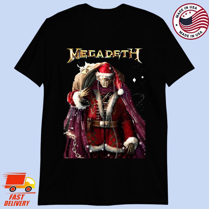 Винтажная Рождественская Футболка Группы Megadeth Размер от S до 5XL NE224 Унисекс Футболка
