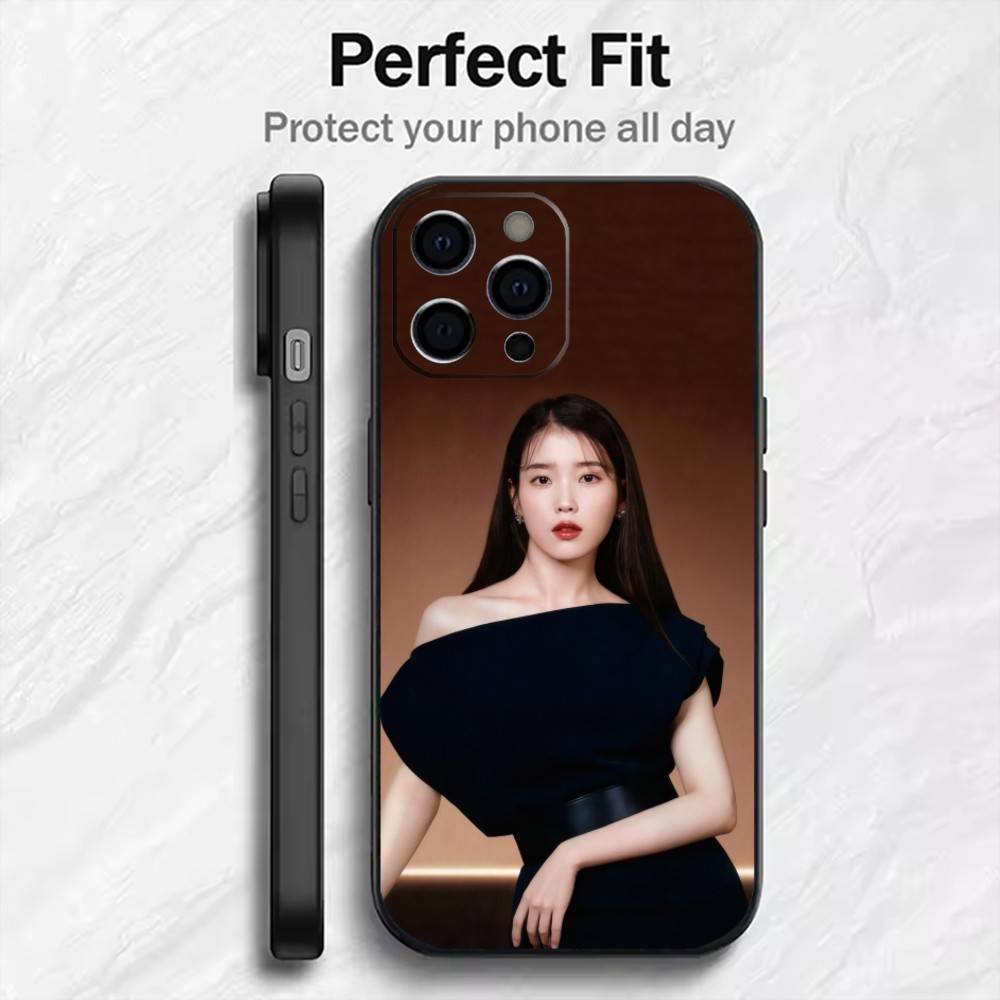 Чехол для телефона с принтом I-U J-Ji-eun Lee-e Для iPhone17,16,15,14,13,12 Plus,Max Мягкий силиконовый Черный чехол