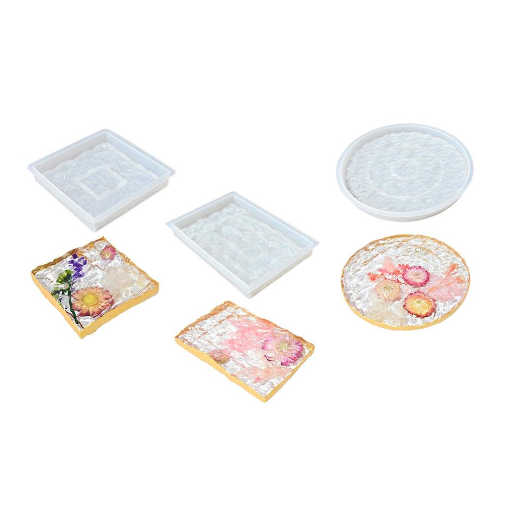 Подставка-поднос для стола Силиконовая форма Легкое извлечение Настольная подставка-костер с эффектом водной ряби Форма для эпоксидной смолы Материалы для рукоделия ручной работы