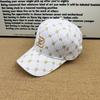 Light luxury letter full print baseball cap women's summer embroidery cap showing face small versatile sunshade sunscreen hat