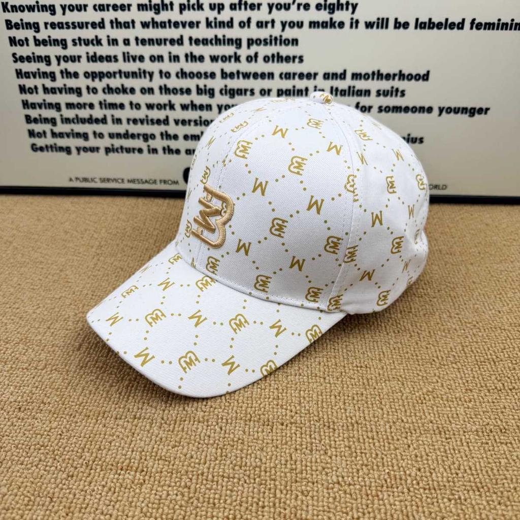 Light luxury letter full print baseball cap women's summer embroidery cap showing face small versatile sunshade sunscreen hat