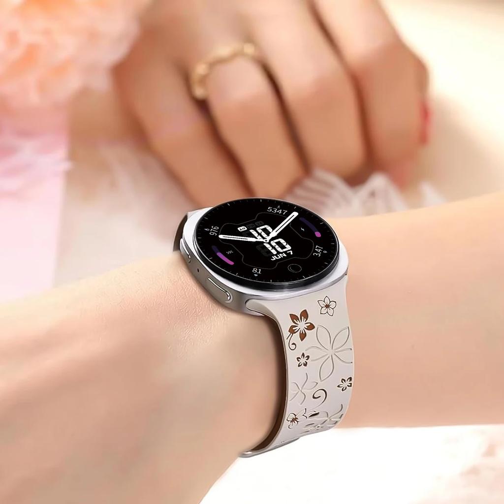 Силиконовый ремешок для часов с резным принтом для Samsung Galaxy Watch 8 Classic 46 мм/Watch 8 40 44 мм браслет для Samsung Watch 8 ремешок