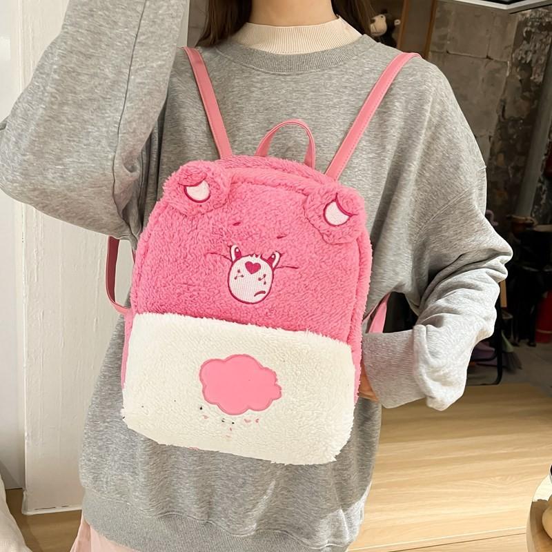Cartoon Carebears Plush Backpack Fashion Schoolbag Creativity Gifts Handbag