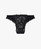 EMPORIO ARMANI UNDERWEAR Женские велюровые трусы-слипы с жаккардовой вставкой_Черный 0825311530