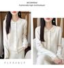 Autumn/Winter Wool Knit Polo Neck Cardigan - Women's Long Sleeve Hollow Crochet Loose Outerwear