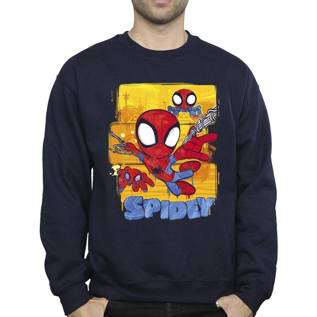 Marvel Mens Spidey And His Amazing Friends Flying Sweatshirt