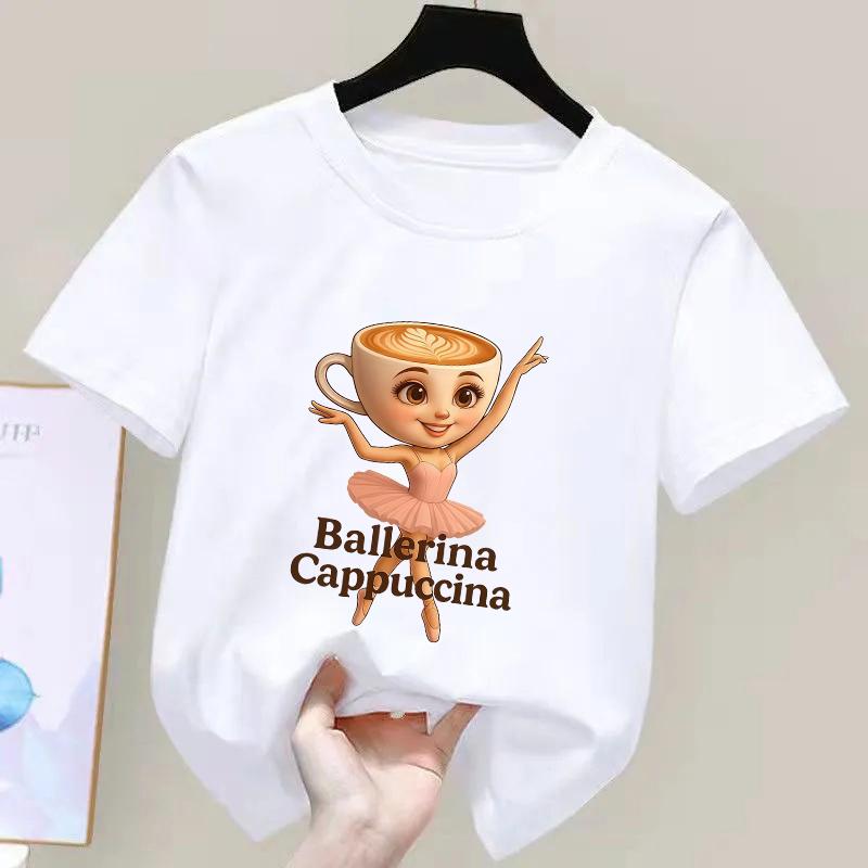 Cute Ballet Dancer Print Capuchina Ballerina Lightweight Breathable Spring Summer Outdoor Playwear for Kids