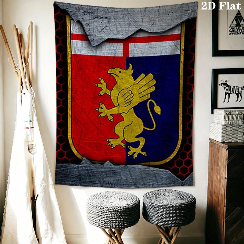 Genoa CFC Wall Tapestry Aesthetic Wall Hanging Printed Fabric Blanket Decorative Tapestries for Bedroom Living Room Home Decor