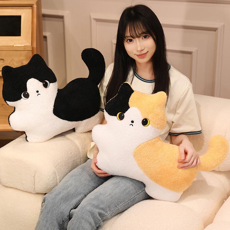 New Cartoon Cat Stuffed Pillow Stuffed Kitty Plush Toys Home Comfort Sofa Cushion Birthday Gift Cute Plushies Friend Gift
