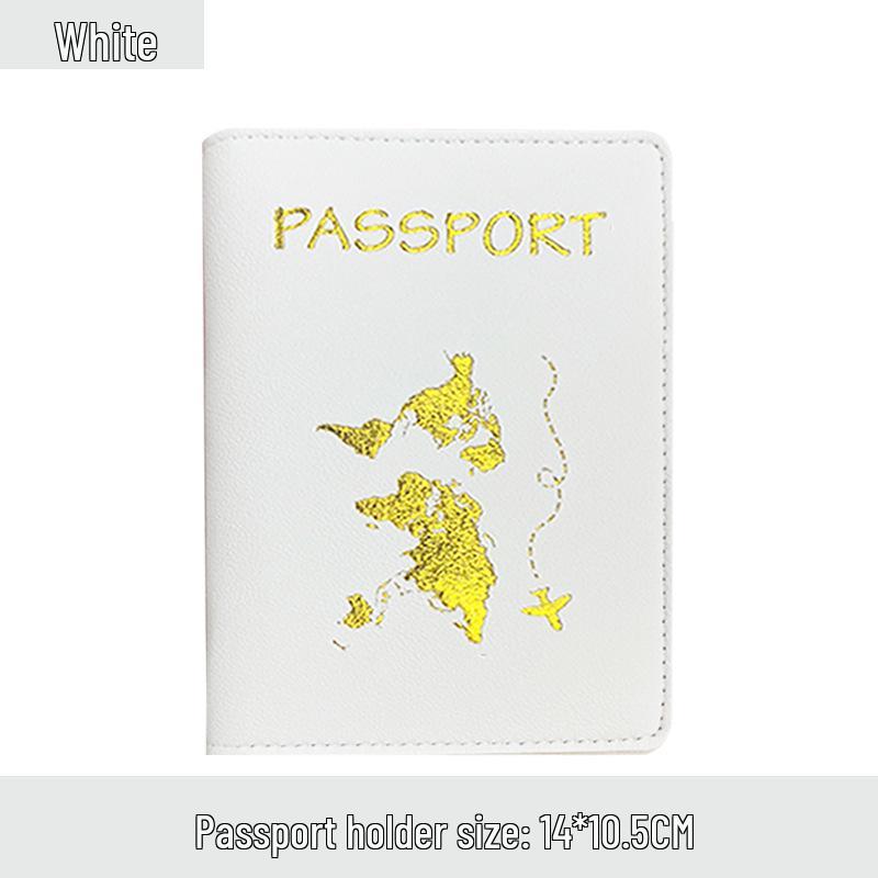 Customizable PU Leather Passport Cover with Hot Stamped Logo, Map, Luggage Tag, & Passport Holder Set