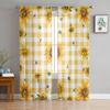 Sunflowers Wood Boards Translucent Drape ideal for Living Room Voile for Window Opening Shades Bedroom Tulle Drape Kitchen Cortinas Hall Curtains