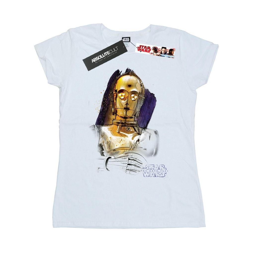 STAR WARS Womens/Ladies The Last Jedi C-3PO Brushed Cotton T-Shirt