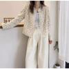 Lace Hook Flower Short Coat Women's Long Sleeved Spring And Autumn Clothing 2024 New Fashion Thin Cut Hollow Top Fashion