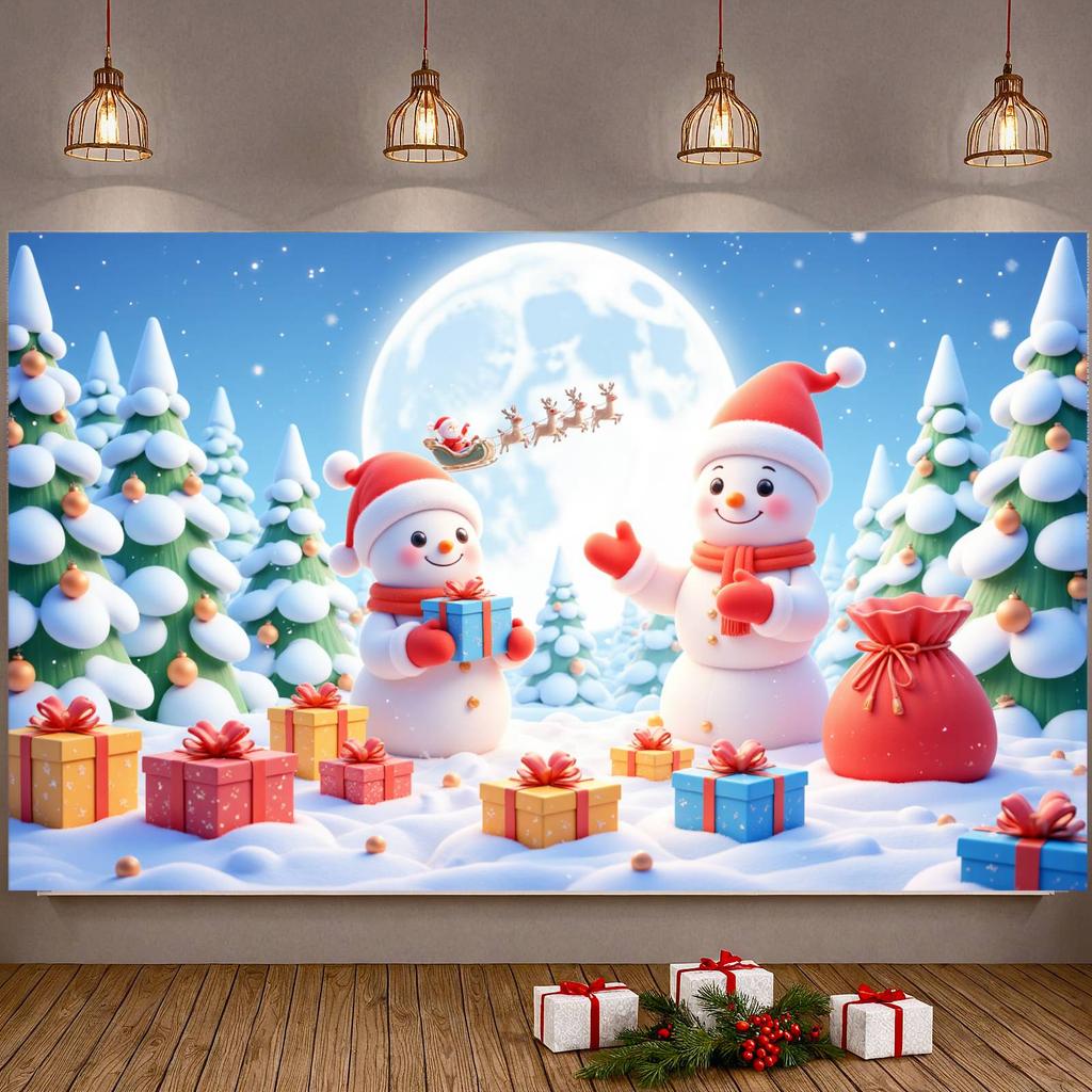 Christmas Party Banner Cute Character Snowman Banner Snowman Gift Banner Snowman Theme For Office Party Holiday Decoration