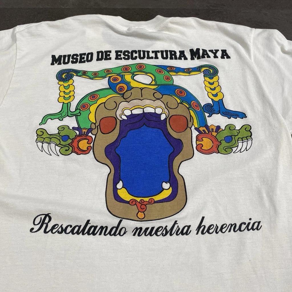 Vintage 90s 80s Museo de Escultura Maya Copan Honduras T Shirt L Art Museum