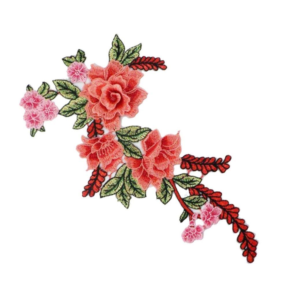 Сделай сам одежда Cheongsam роза пион цветок отделка одежда аксессуары нашивка вышивка аппликация