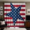 2 шт. HD День независимости пятиконечная звезда полосатый флаг декоративная занавеска красный галстук цифровая печать занавеска украшение дома st