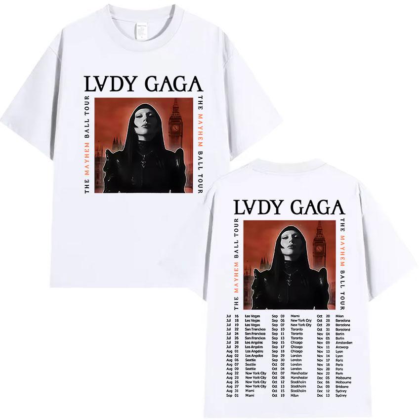 2026 New Limited Lady Gaga Mayhem Tour Album Graphic T Shirt Unisexs Clothing Fashion Harajuku TShirt Vintage Tees Summer T Shirt
