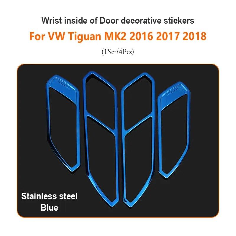 4 шт., наклейки на дверную ручку автомобиля, рамка для VW Volkswagen Tiguan 2 MK2 2016 2017 2018, аксессуары для накладной крышки