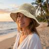 Sweet Knitted Bucket Hat French Style Seaside Beach Cap Fashion Straw Sun Hat  Lady