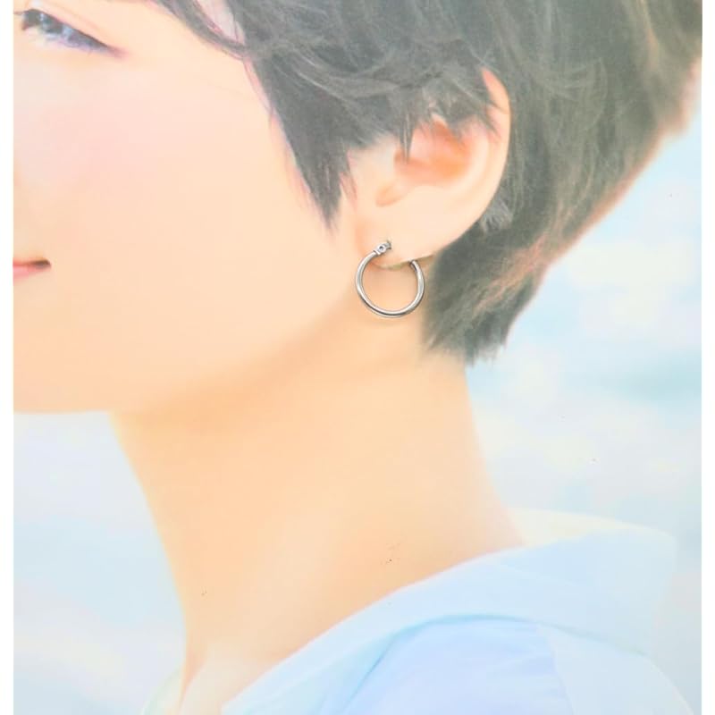 [Petit-Germe] petit gelme hoop earrings stainless 316L 15mm silver color P1026